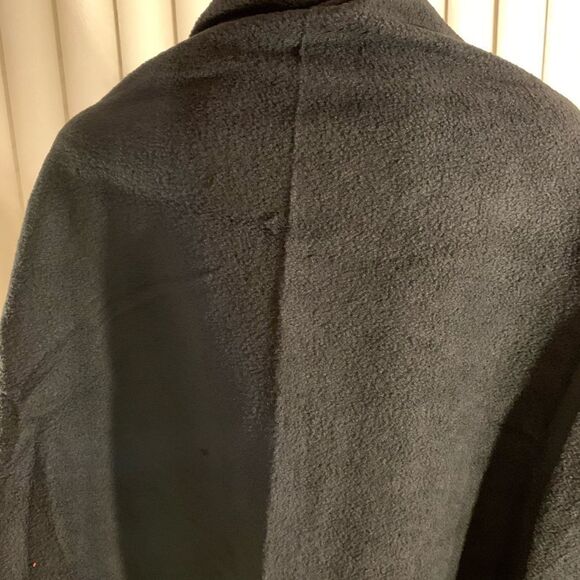 Felt Shawl Wrap Around With Two Front Pockets Oversized Black Gold Felt Nee - Picture 6 of 10